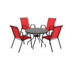 Baštenski set crveni – Como sto + 4 stolice